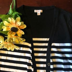 Black and White Stripes Cardigan